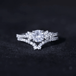 Certified 6 MM Cushion Lab Grown Diamond Engagement Ring with Wedding Band