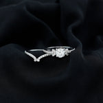 Certified 6 MM Cushion Lab Grown Diamond Engagement Ring with Wedding Band