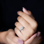 Certified 6 MM Cushion Lab Grown Diamond Engagement Ring with Wedding Band