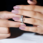 Certified 6 MM Cushion Lab Grown Diamond Engagement Ring with Wedding Band