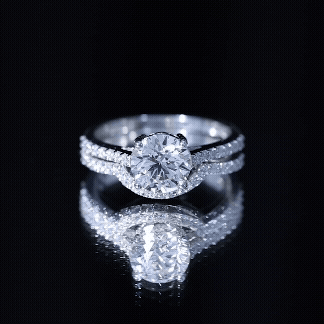 Lab Grown Diamond 8 MM Round Engagement Ring With Ring Guard