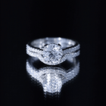 Lab Grown Diamond 8 MM Round Engagement Ring With Ring Guard