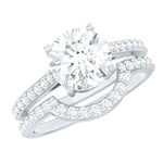 Lab Grown Diamond 8 MM Round Engagement Ring With Ring Guard