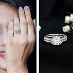 Lab Grown Diamond 8 MM Round Engagement Ring With Ring Guard