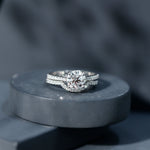 Lab Grown Diamond 8 MM Round Engagement Ring With Ring Guard