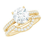 Lab Grown Diamond 8 MM Round Engagement Ring With Ring Guard