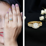 Lab Grown Diamond 8 MM Round Engagement Ring With Ring Guard