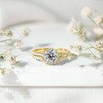 Lab Grown Diamond 8 MM Round Engagement Ring With Ring Guard