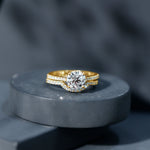 Lab Grown Diamond 8 MM Round Engagement Ring With Ring Guard