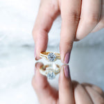 Lab Grown Diamond 8 MM Round Engagement Ring With Ring Guard