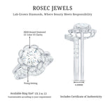 Lab Grown Diamond Vintage Inspired Engagement Ring with Wedding Band