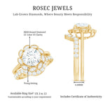 Lab Grown Diamond Vintage Inspired Engagement Ring with Wedding Band