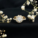 Lab Grown Diamond Vintage Inspired Engagement Ring with Wedding Band