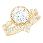 Certified Lab Grown Diamond Solitaire Bridal Ring Set With Enhancer