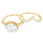 Certified Lab Grown Diamond Solitaire Bridal Ring Set With Enhancer