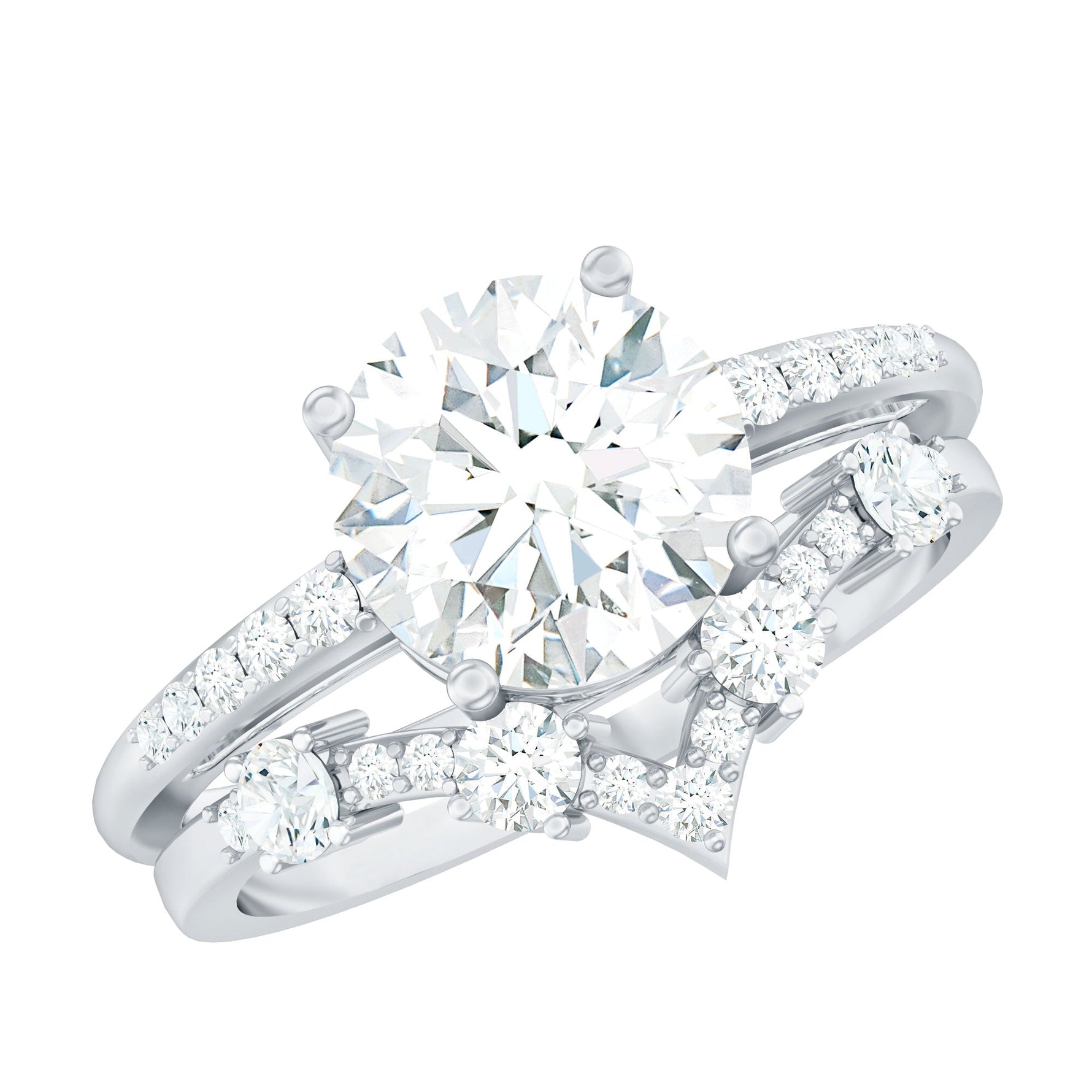Certified Lab Grown Diamond Bridal Ring Set For Women