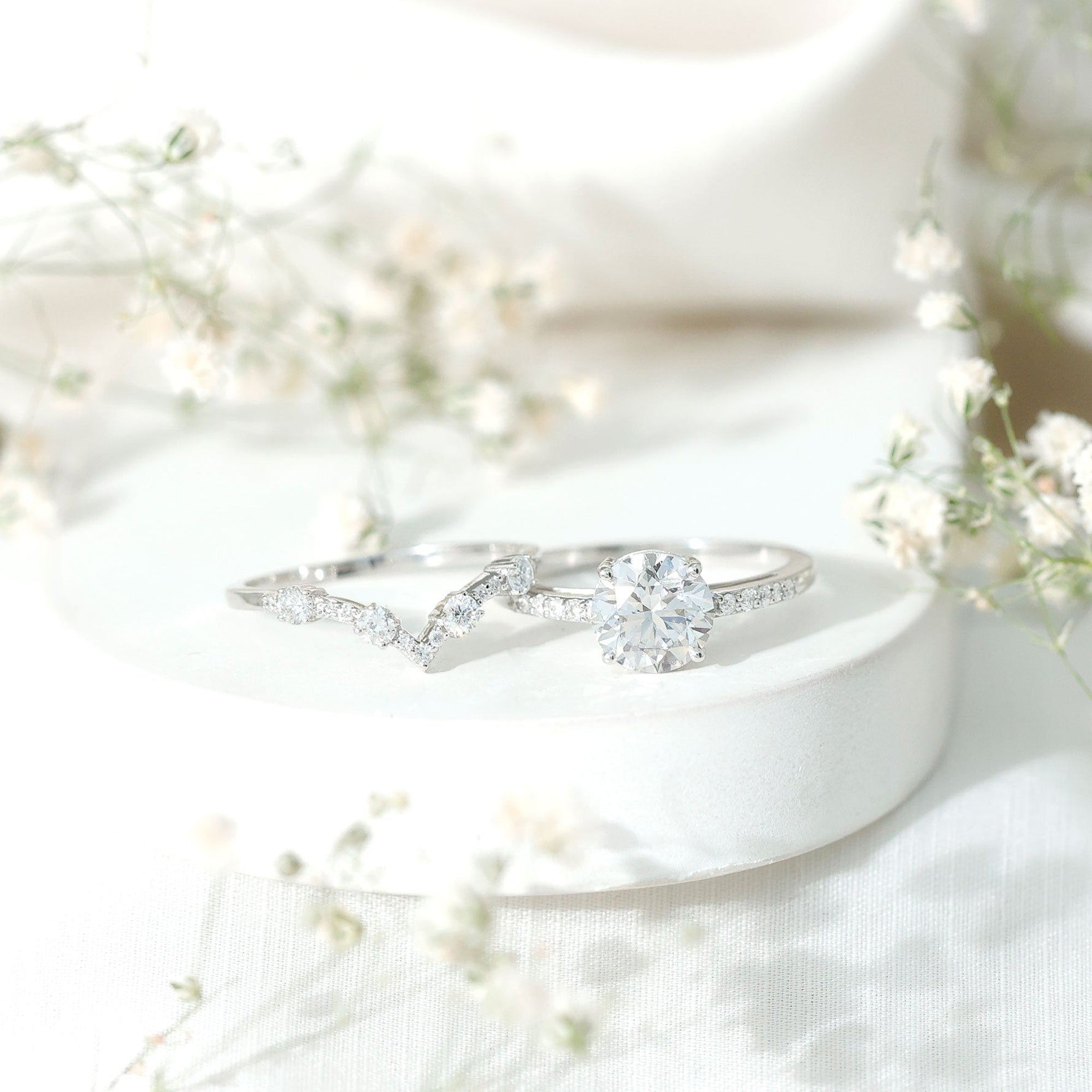 Certified Lab Grown Diamond Bridal Ring Set For Women