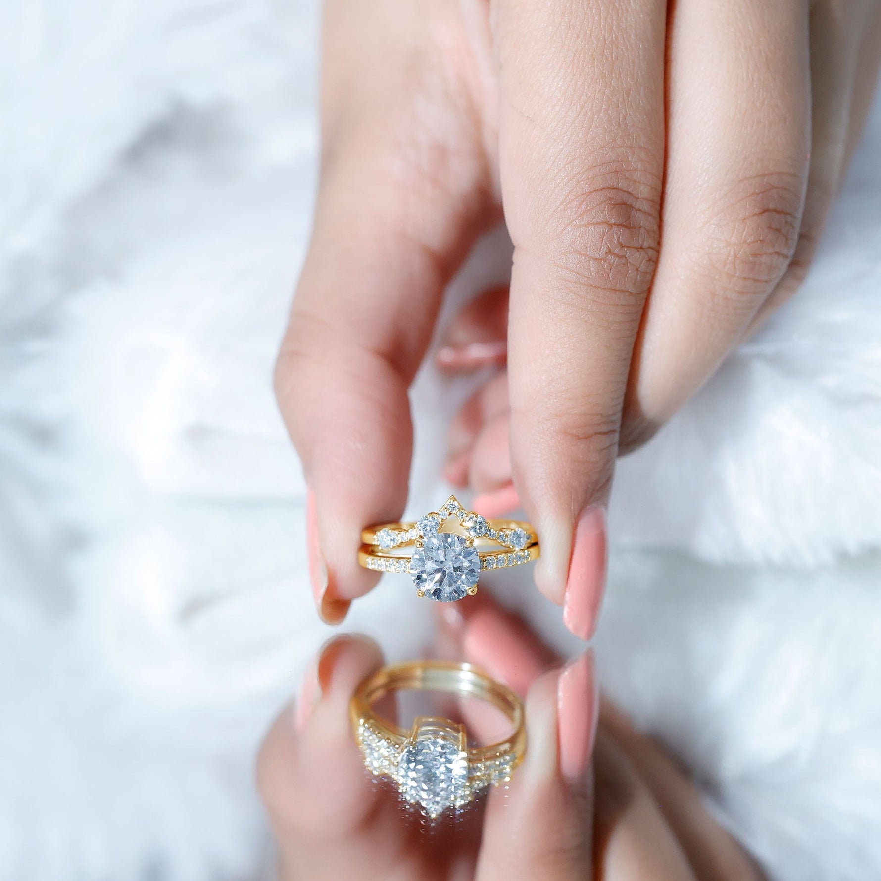 Certified Lab Grown Diamond Bridal Ring Set For Women