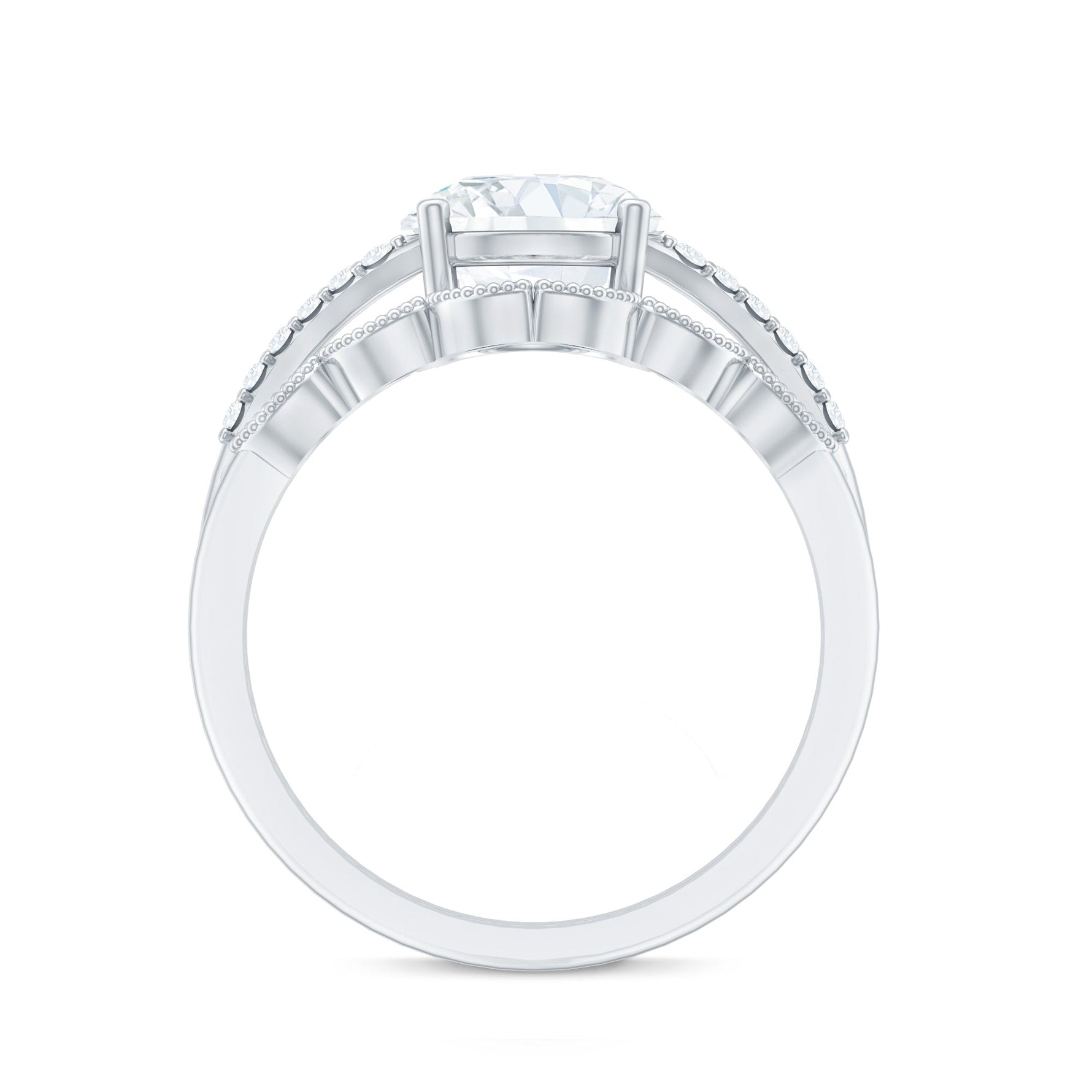 Certified Lab Grown Diamond Engagement Ring With Ring Guard