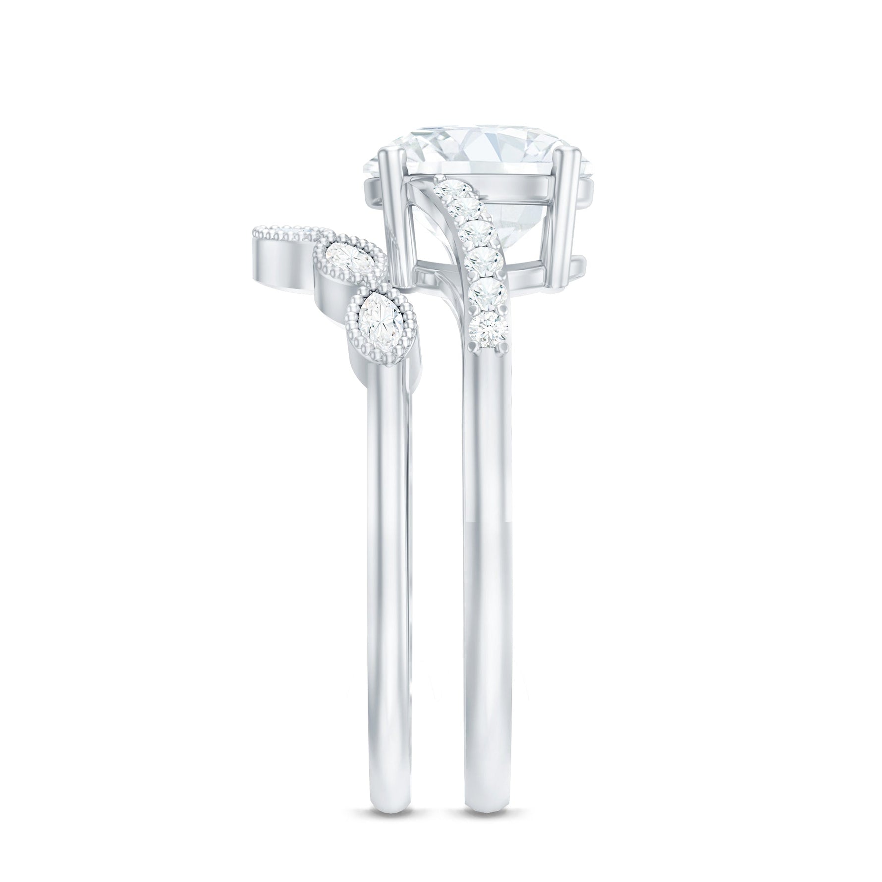 Certified Lab Grown Diamond Engagement Ring With Ring Guard