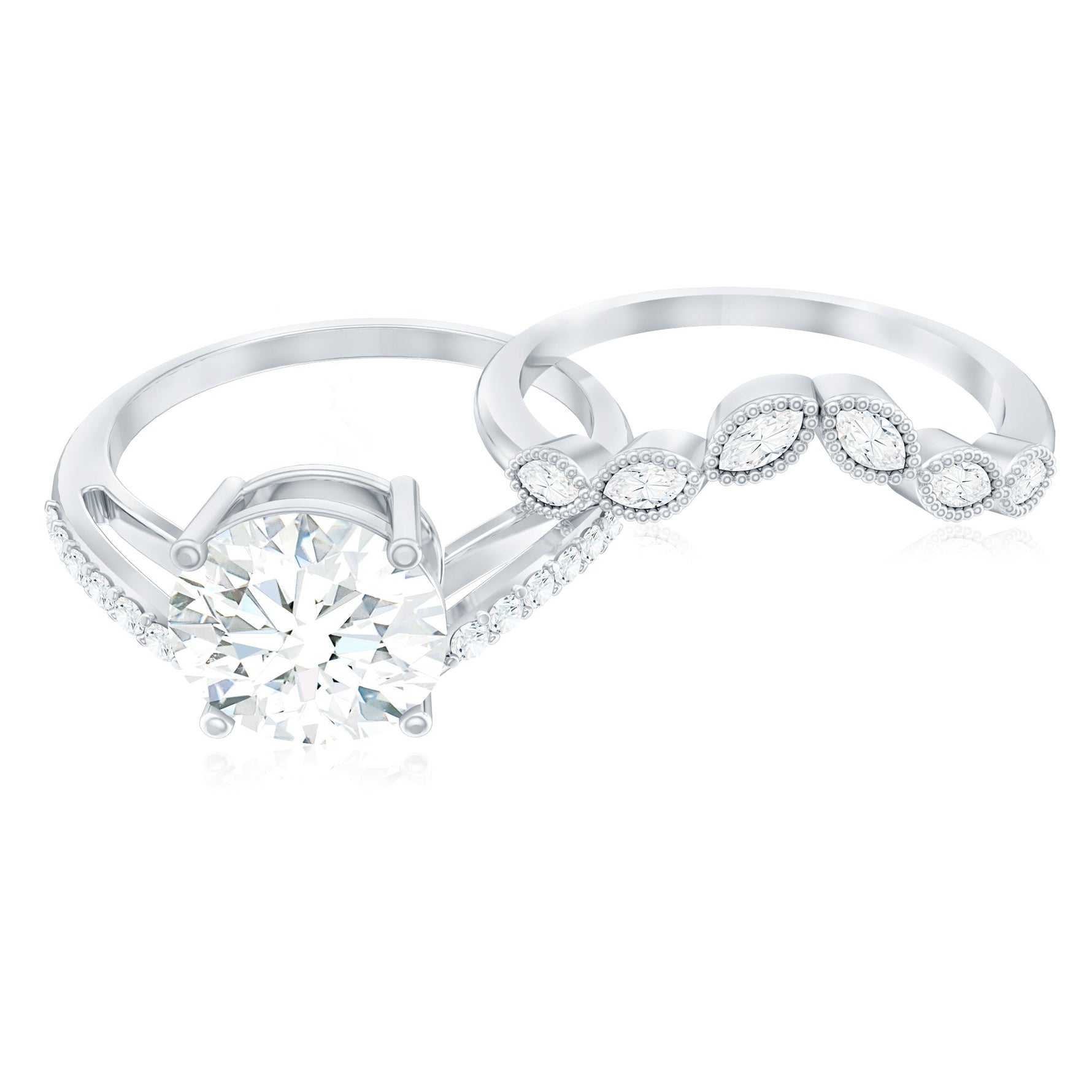 Certified Lab Grown Diamond Engagement Ring With Ring Guard