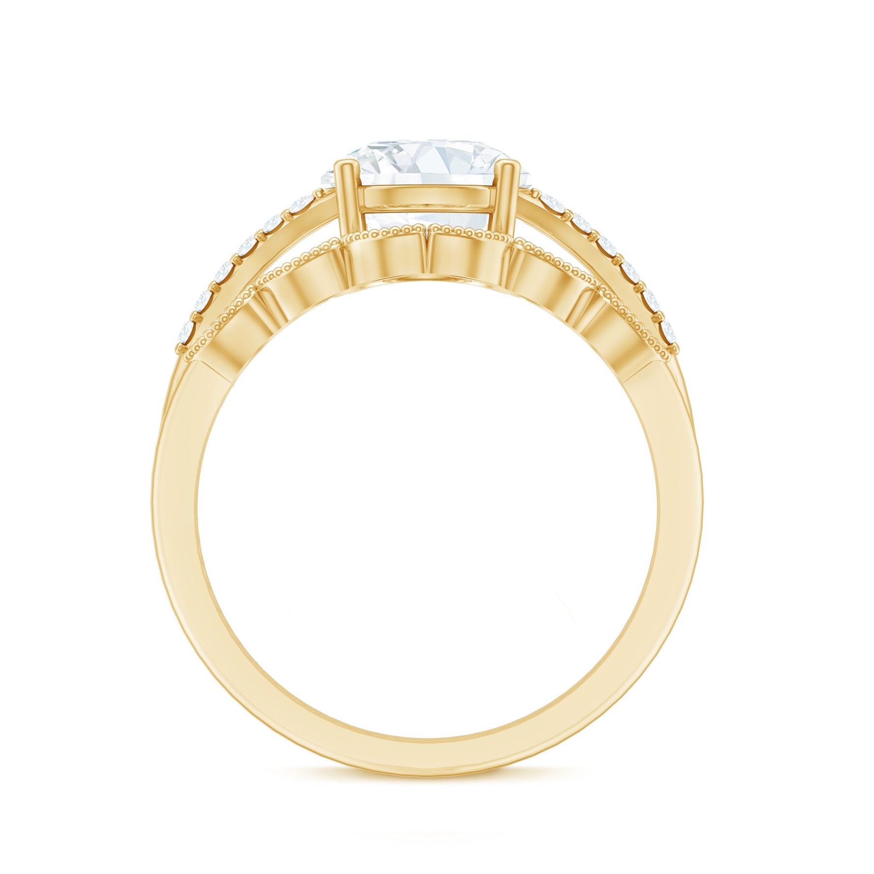 Certified Lab Grown Diamond Engagement Ring With Ring Guard