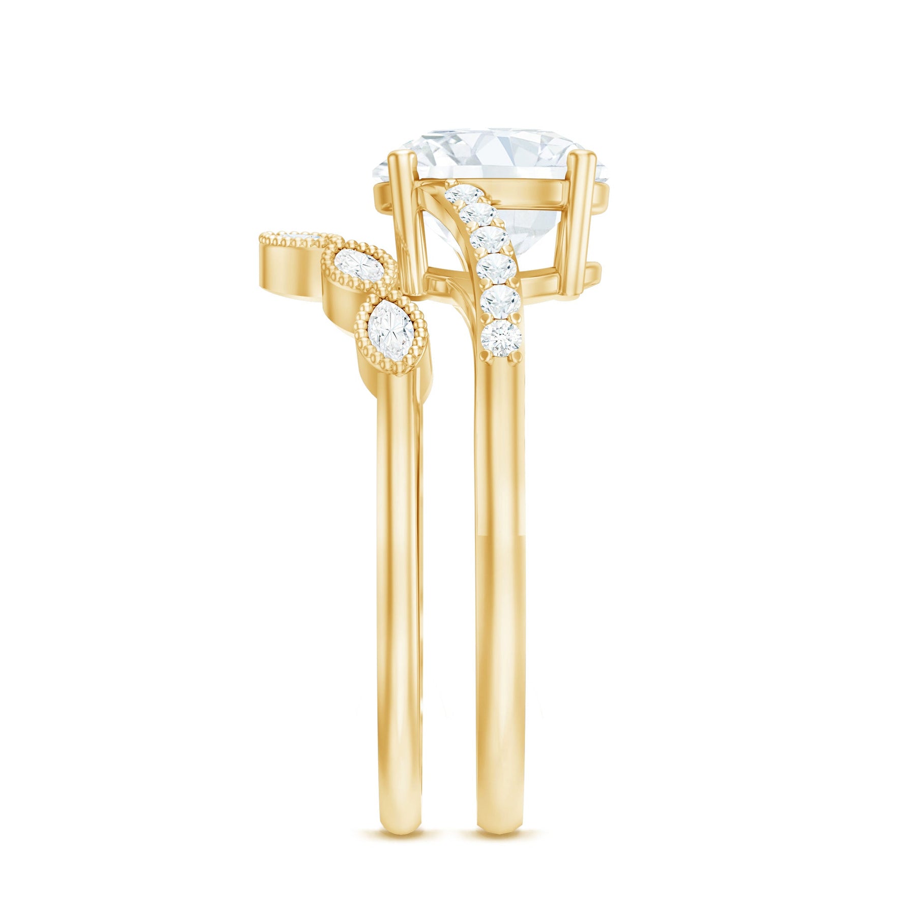 Certified Lab Grown Diamond Engagement Ring With Ring Guard