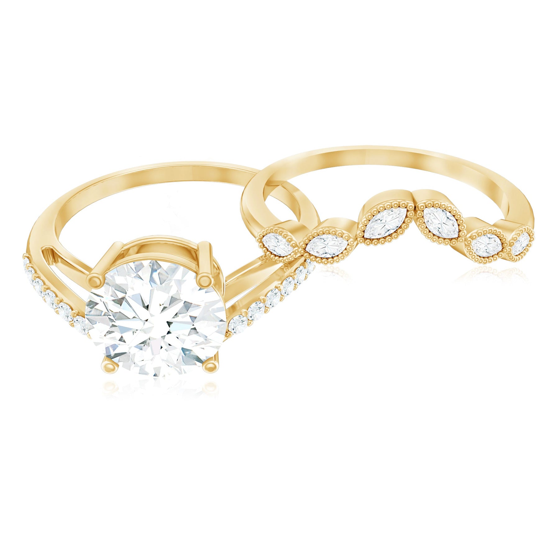 Certified Lab Grown Diamond Engagement Ring With Ring Guard