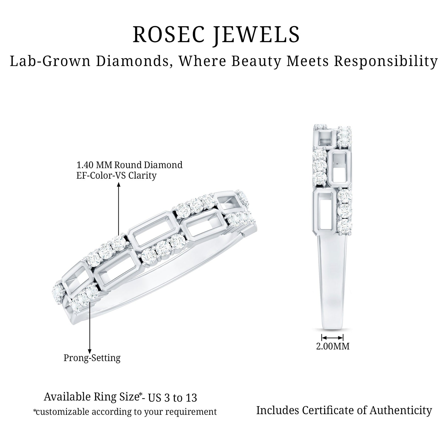 Certified Lab Grown Diamond Wedding Anniversary Ring For Women