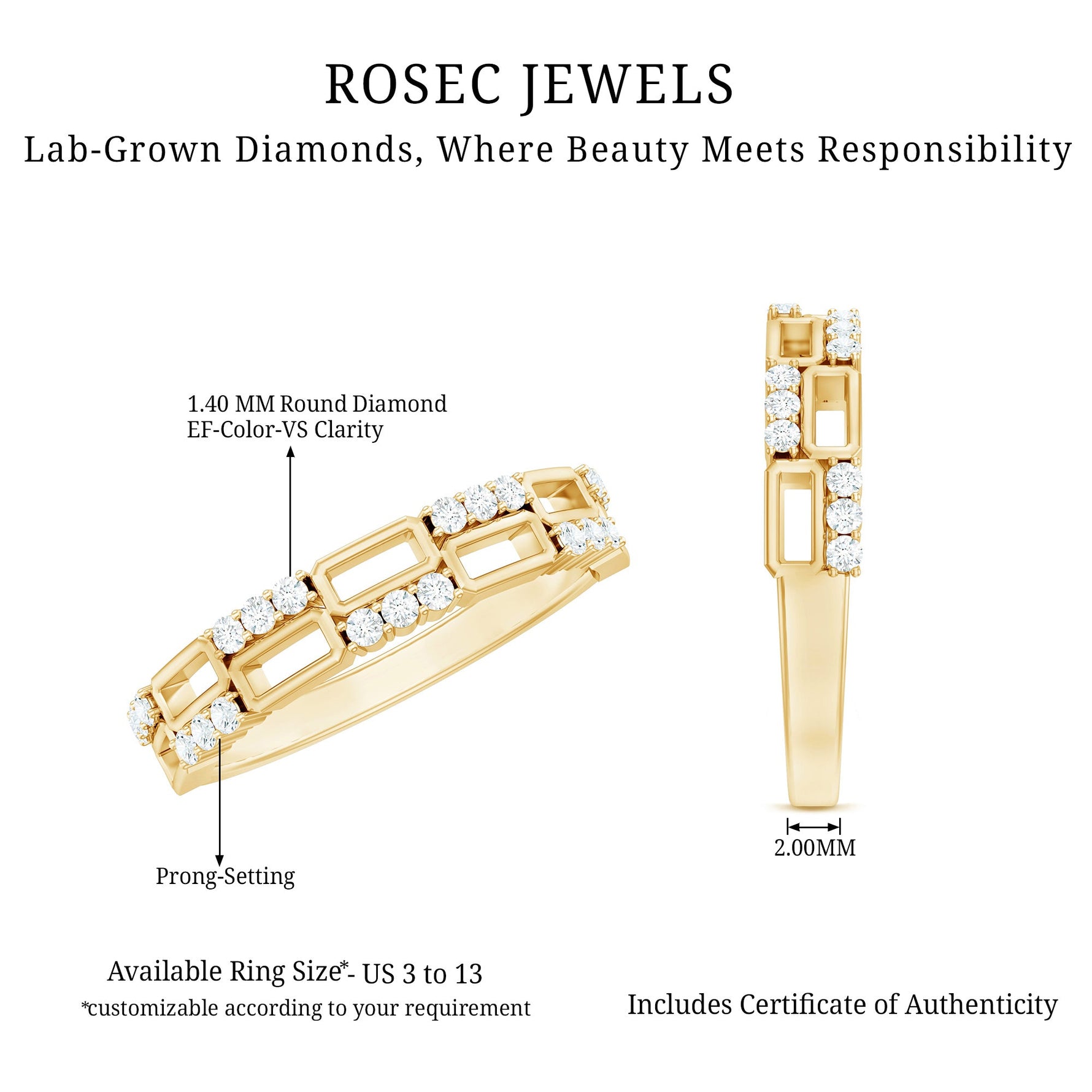 Certified Lab Grown Diamond Wedding Anniversary Ring For Women