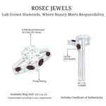 Certified 8 MM Lab Grown Diamond Bridal Ring Set With Garnet Enhancer