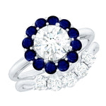 Certified 7 MM Lab Grown Diamond Engagement Ring with Enhancer