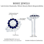 Certified 7 MM Lab Grown Diamond Engagement Ring with Enhancer