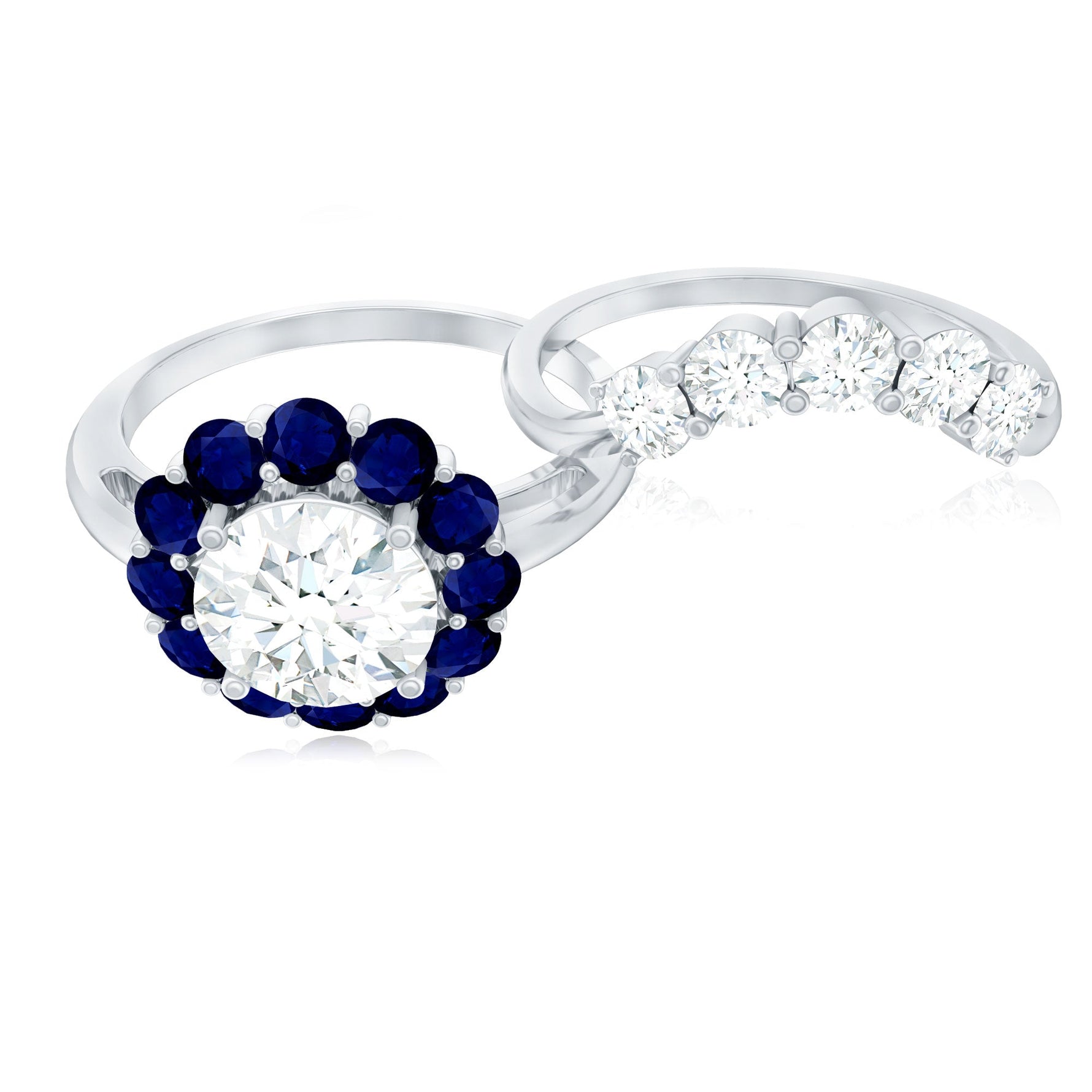 Certified 7 MM Lab Grown Diamond Engagement Ring with Enhancer