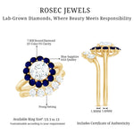 Certified 7 MM Lab Grown Diamond Engagement Ring with Enhancer