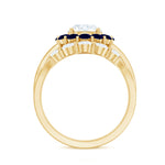 Certified 7 MM Lab Grown Diamond Engagement Ring with Enhancer