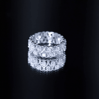 Certified Lab Grown Diamond Heart Eternity Band Ring