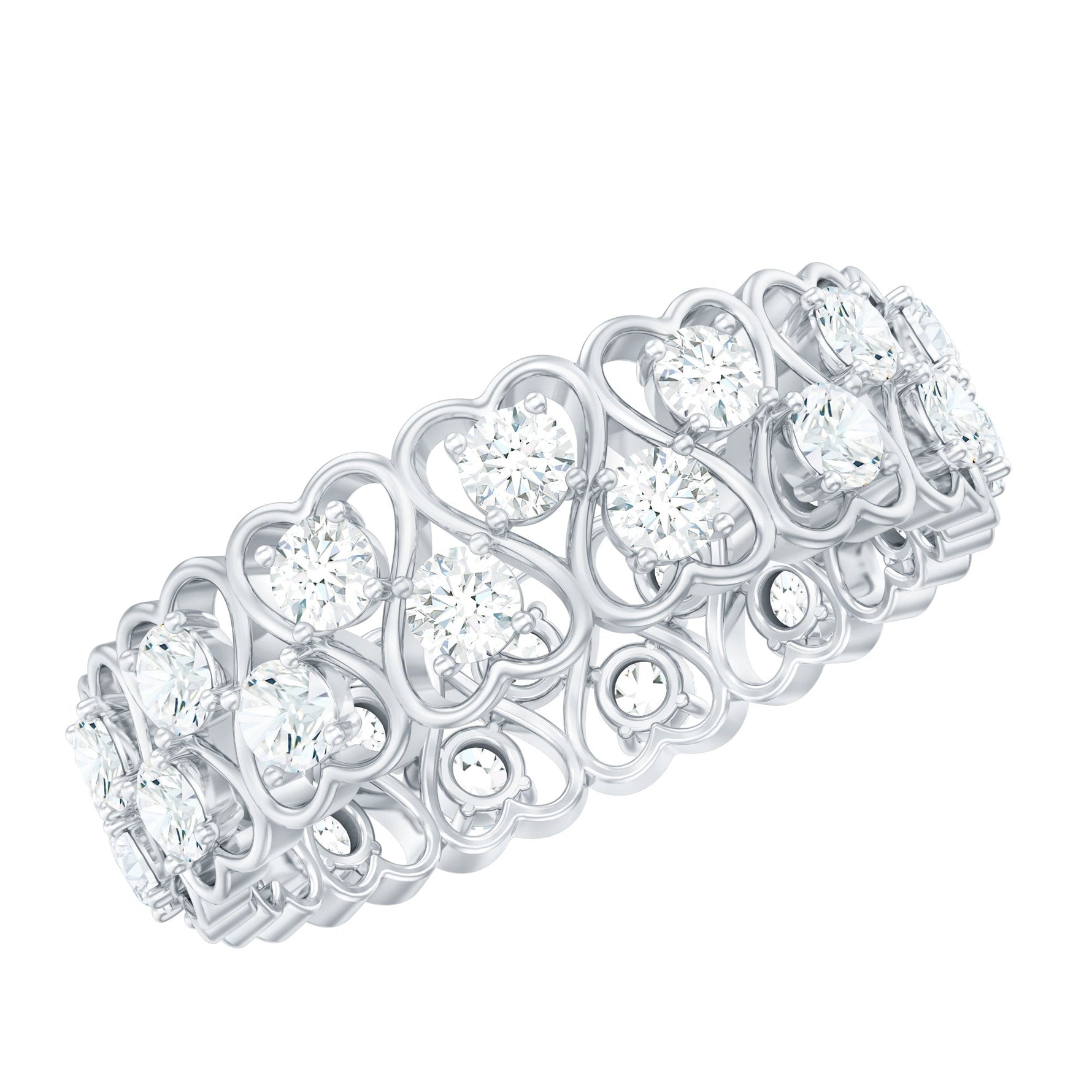 Certified Lab Grown Diamond Heart Eternity Band Ring