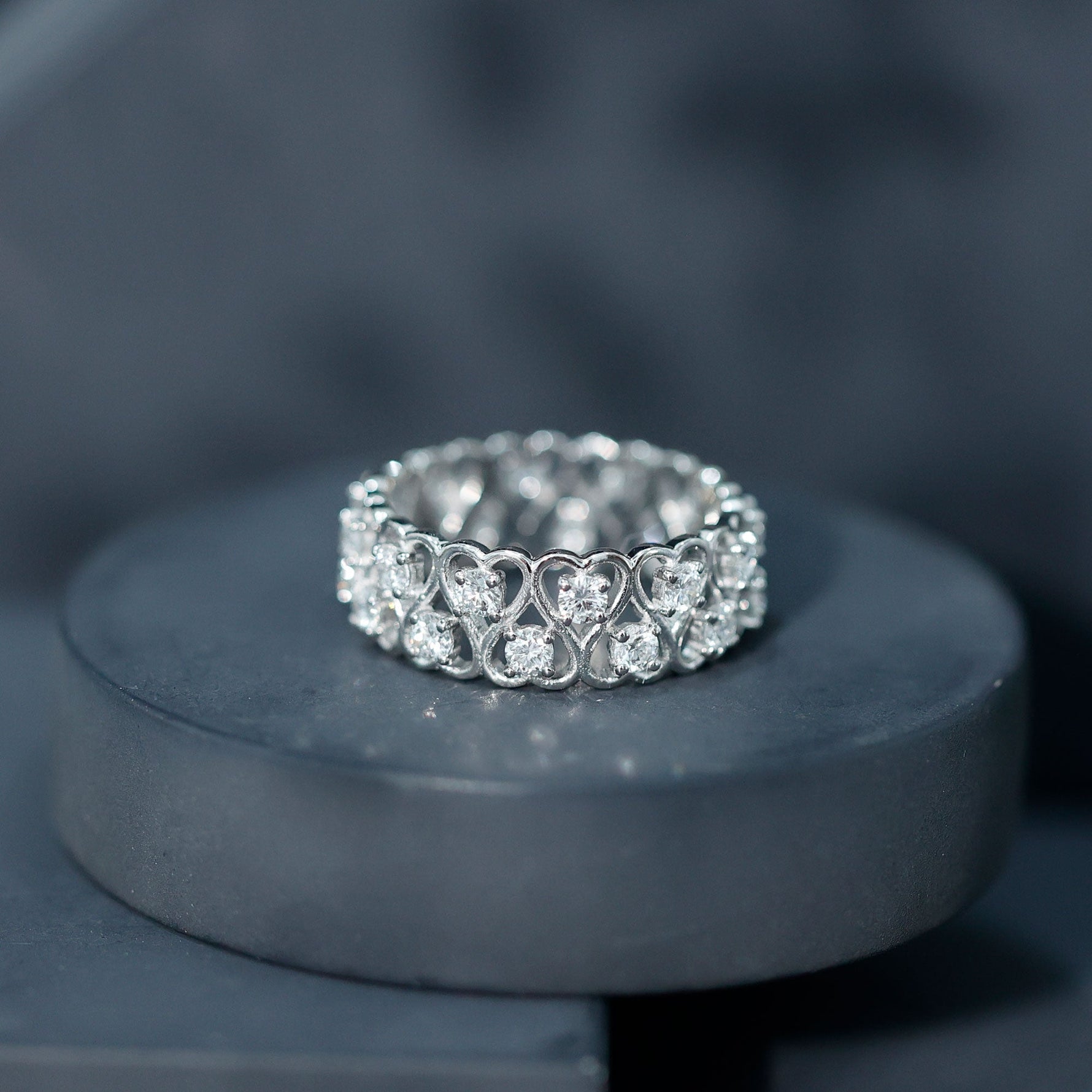 Certified Lab Grown Diamond Heart Eternity Band Ring