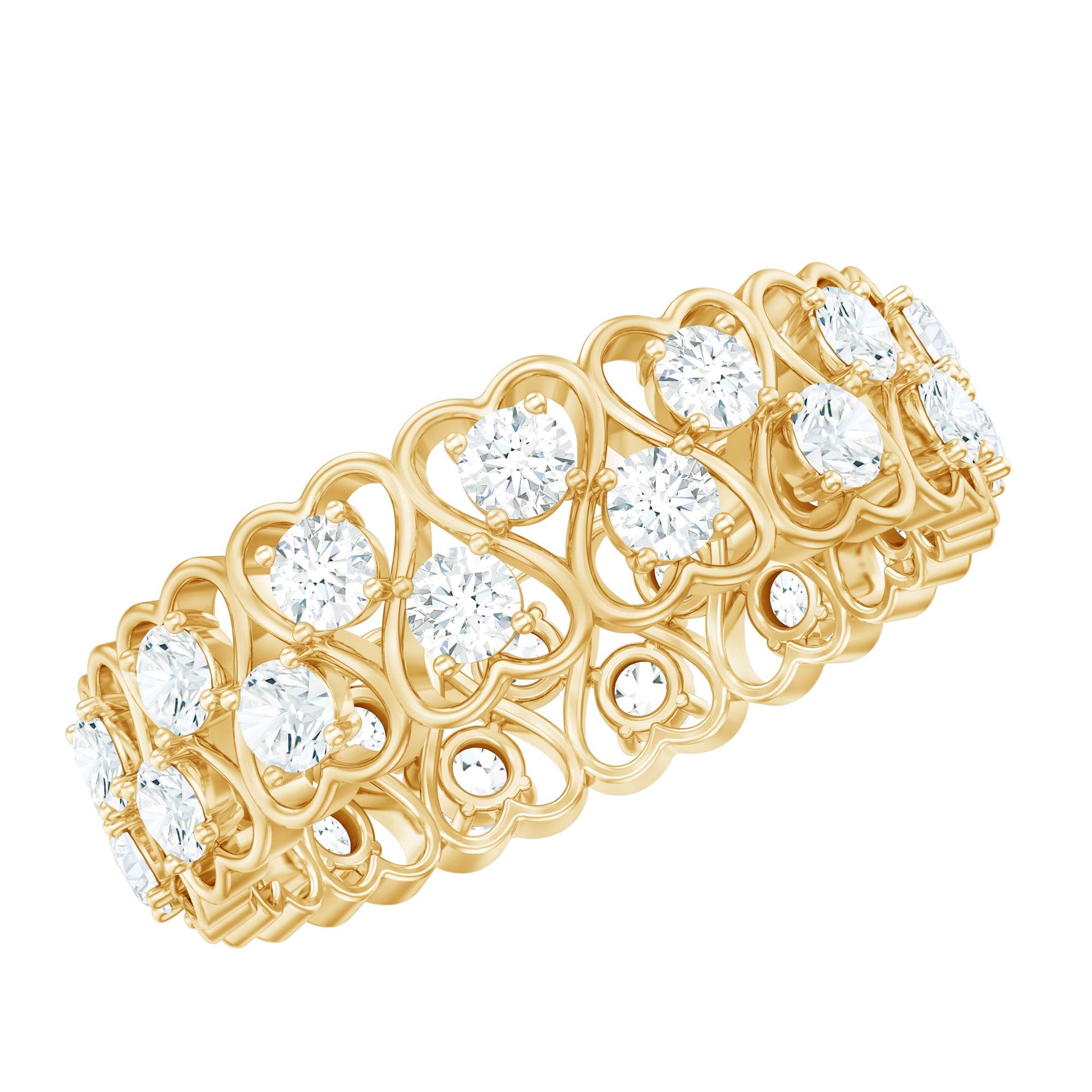 Certified Lab Grown Diamond Heart Eternity Band Ring