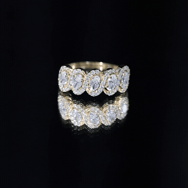 Certified Oval Lab Grown Diamond Designer Eternity Ring