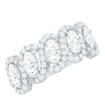 Certified Oval Lab Grown Diamond Designer Eternity Ring