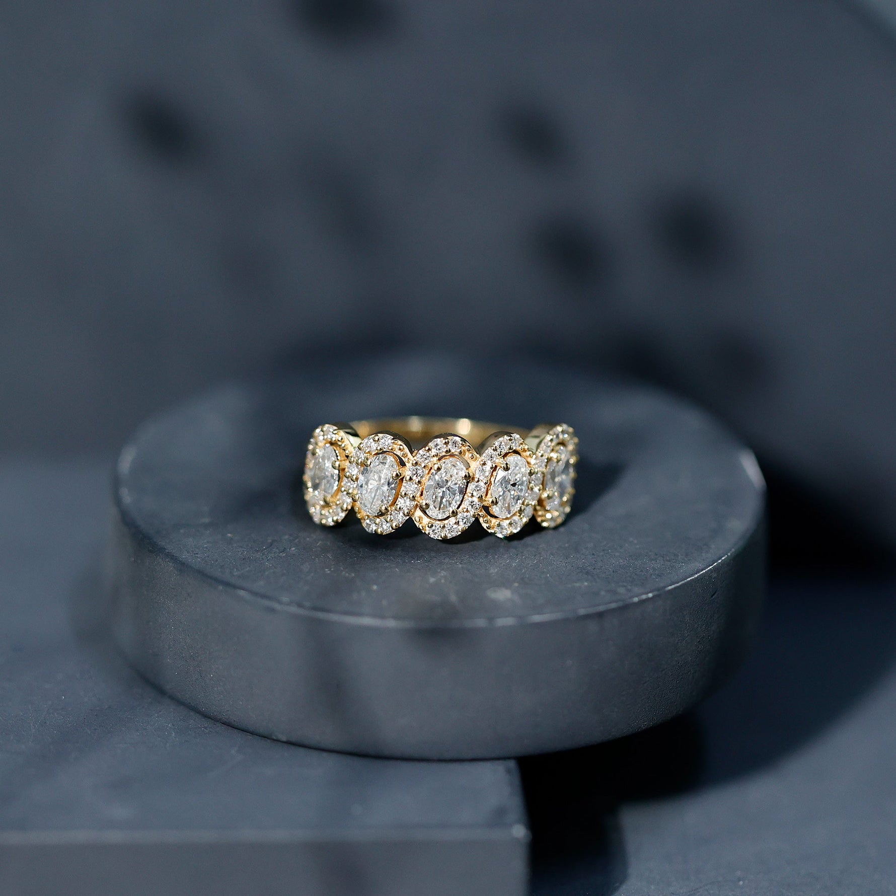 Certified Oval Lab Grown Diamond Designer Eternity Ring