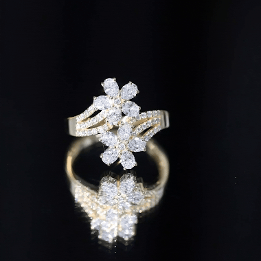 Certified Lab Grown Diamond Flower Engagement Ring For Women