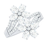 Certified Lab Grown Diamond Flower Engagement Ring For Women