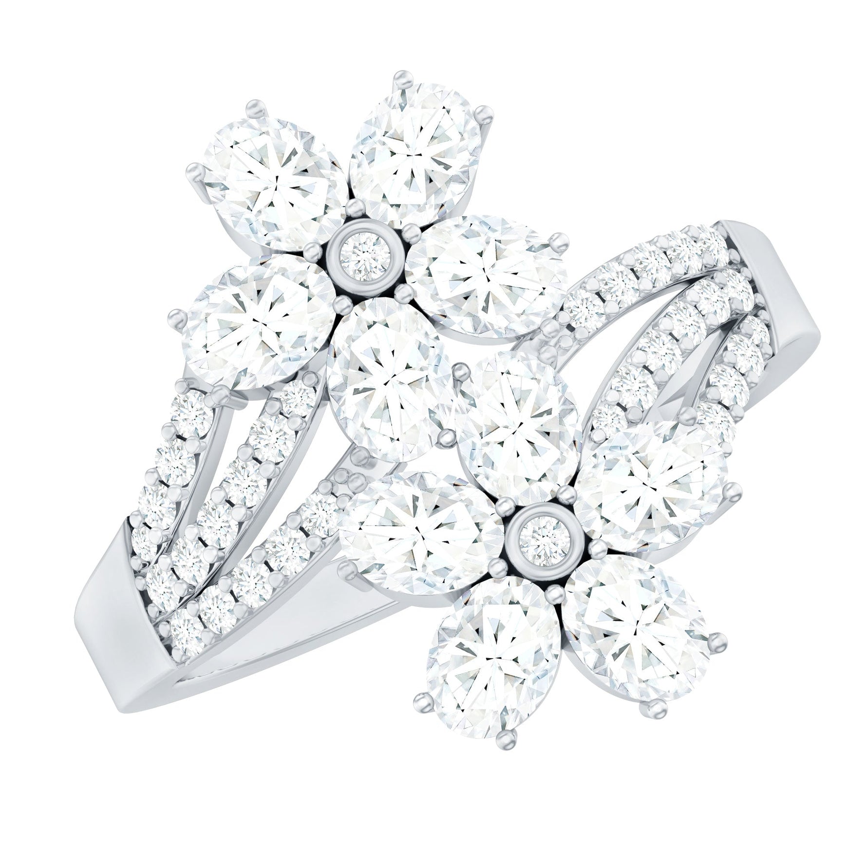 Certified Lab Grown Diamond Flower Engagement Ring For Women