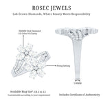 Certified Lab Grown Diamond Flower Engagement Ring For Women