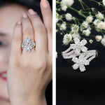 Certified Lab Grown Diamond Flower Engagement Ring For Women