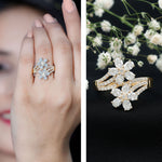 Certified Lab Grown Diamond Flower Engagement Ring For Women