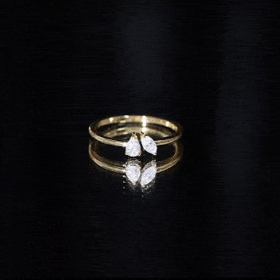 Certified Lab Grown Diamond Two Stone Promise Ring